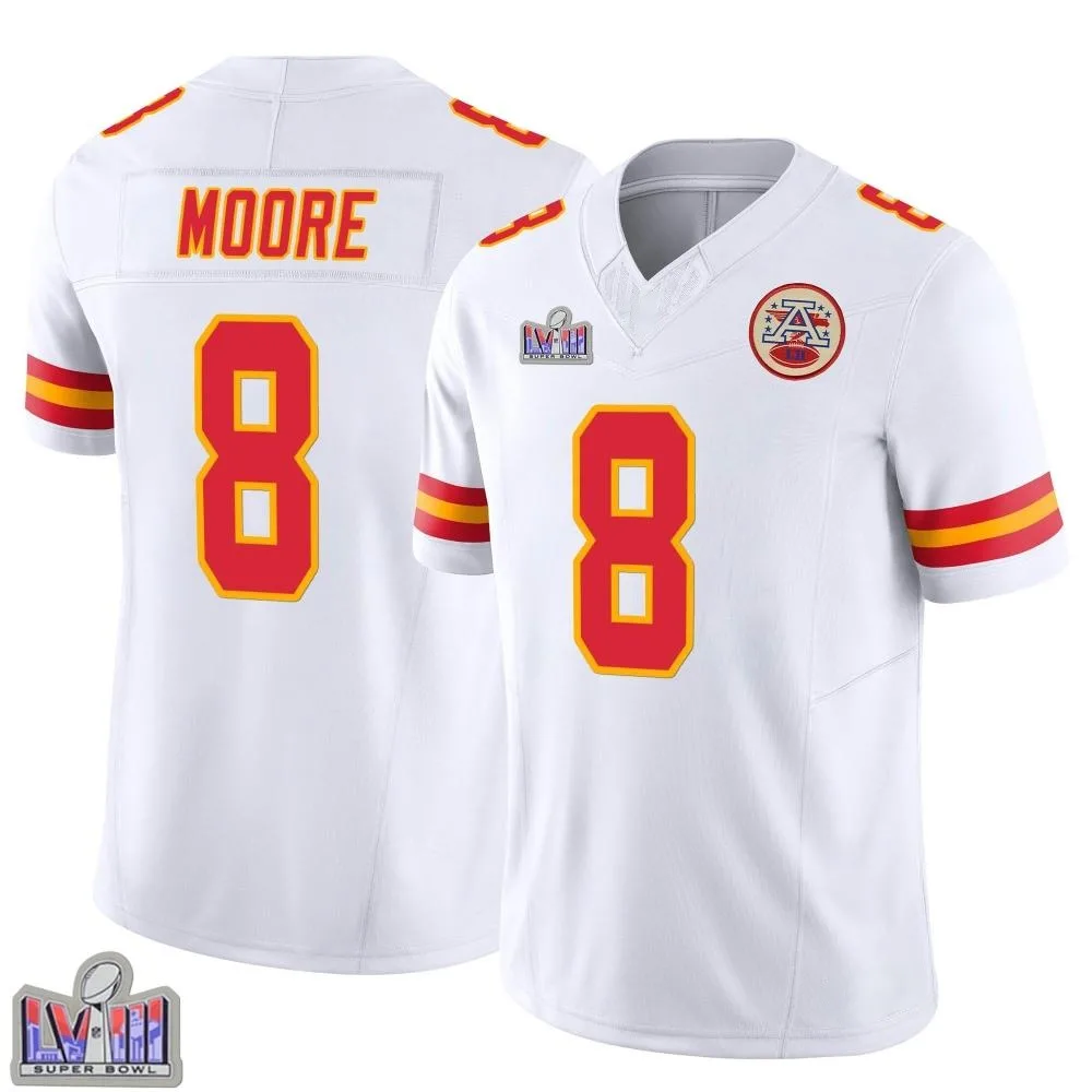 Men's Kansas City Chiefs Matt Moore Nike Vapor F.U.S.E. Super Bowl LVIII Patch Limited White Jersey Men's Kansas City Chiefs Matt Moore Nike Vapor F.U.S.E. Super Bowl LVIII Patch Limited White Jersey