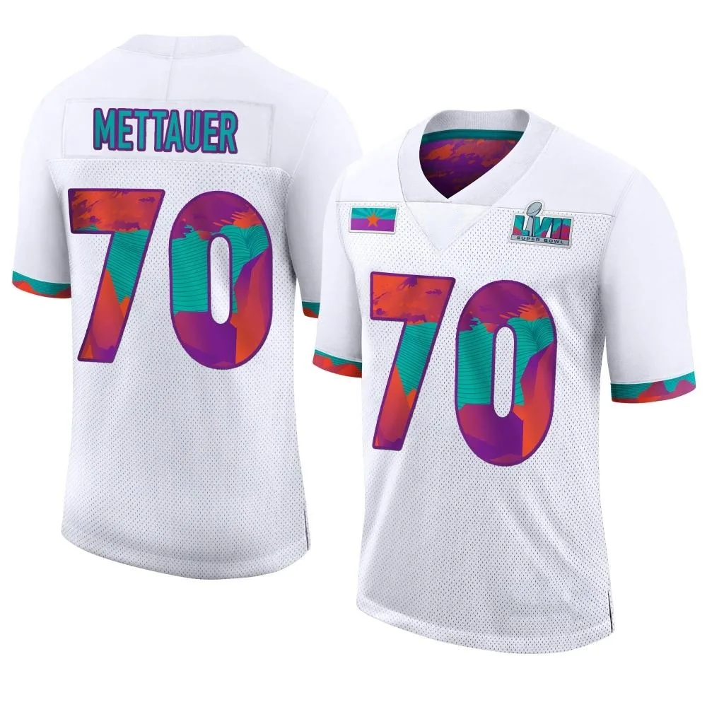Men's Kansas City Chiefs Mckade Mettauer Nike Super Bowl LVII Limited White Jersey Men's Kansas City Chiefs Mckade Mettauer Nike Super Bowl LVII Limited White Jersey