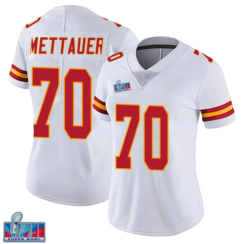 Women's Kansas City Chiefs Mckade Mettauer Nike Vapor Untouchable Super Bowl LVII Patch Limited White Jersey Women's Kansas City Chiefs Mckade Mettauer Nike Vapor Untouchable Super Bowl LVII Patch Limited White Jersey