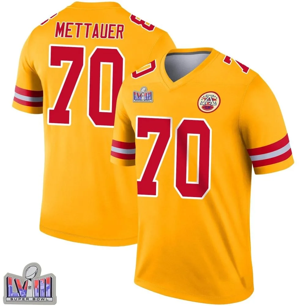 Youth Kansas City Chiefs Mckade Mettauer Nike Inverted Super Bowl LVIII Patch Legend Gold Jersey Youth Kansas City Chiefs Mckade Mettauer Nike Inverted Super Bowl LVIII Patch Legend Gold Jersey