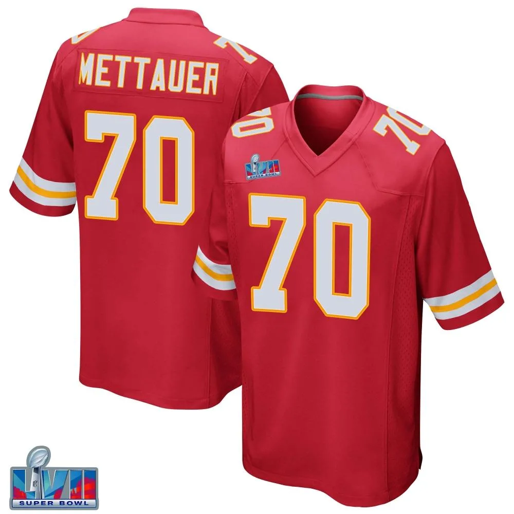 Youth Kansas City Chiefs Mckade Mettauer Nike Team Color Super Bowl LVII Patch Game Red Jersey Youth Kansas City Chiefs Mckade Mettauer Nike Team Color Super Bowl LVII Patch Game Red Jersey