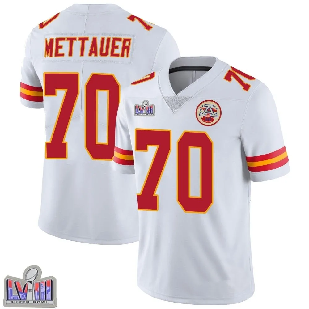 Youth Kansas City Chiefs Mckade Mettauer Nike Vapor Untouchable Super Bowl LVIII Patch Limited White Jersey Youth Kansas City Chiefs Mckade Mettauer Nike Vapor Untouchable Super Bowl LVIII Patch Limited White Jersey