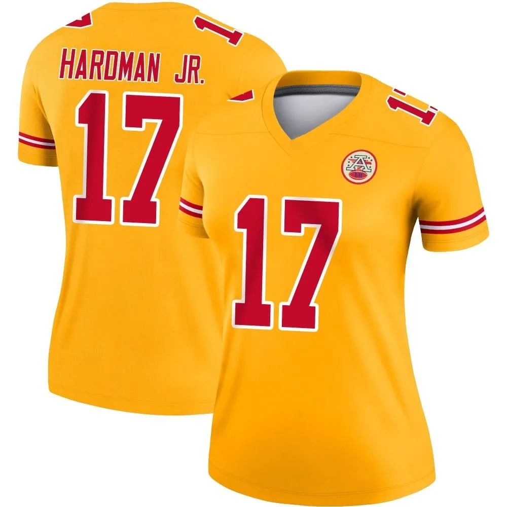 Women's Kansas City Chiefs Mecole Hardman Nike Inverted Legend Gold Jersey Women's Kansas City Chiefs Mecole Hardman Nike Inverted Legend Gold Jersey