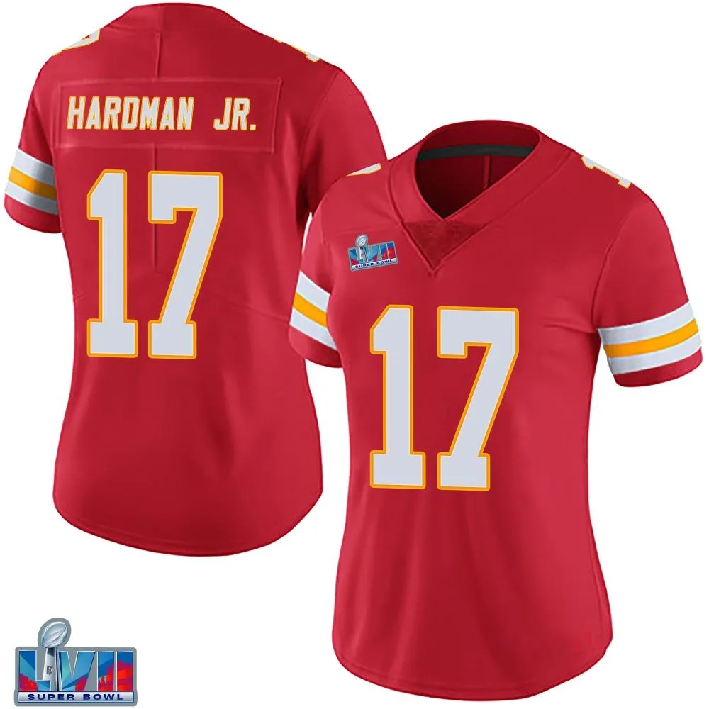 Women's Kansas City Chiefs Mecole Hardman Nike Team Color Vapor Untouchable Super Bowl LVII Patch Limited Red Jersey Women's Kansas City Chiefs Mecole Hardman Nike Team Color Vapor Untouchable Super Bowl LVII Patch Limited Red Jersey