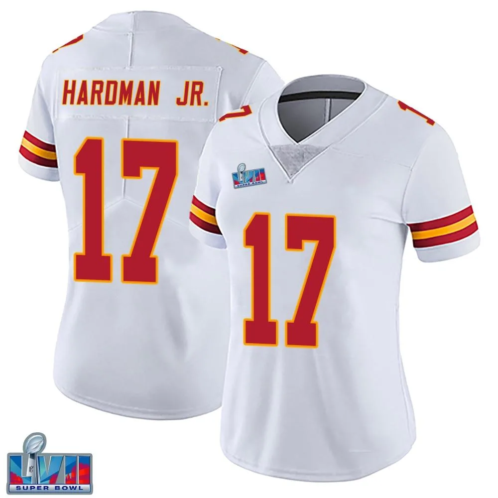 Women's Kansas City Chiefs Mecole Hardman Nike Vapor Untouchable Super Bowl LVII Patch Limited White Jersey Women's Kansas City Chiefs Mecole Hardman Nike Vapor Untouchable Super Bowl LVII Patch Limited White Jersey
