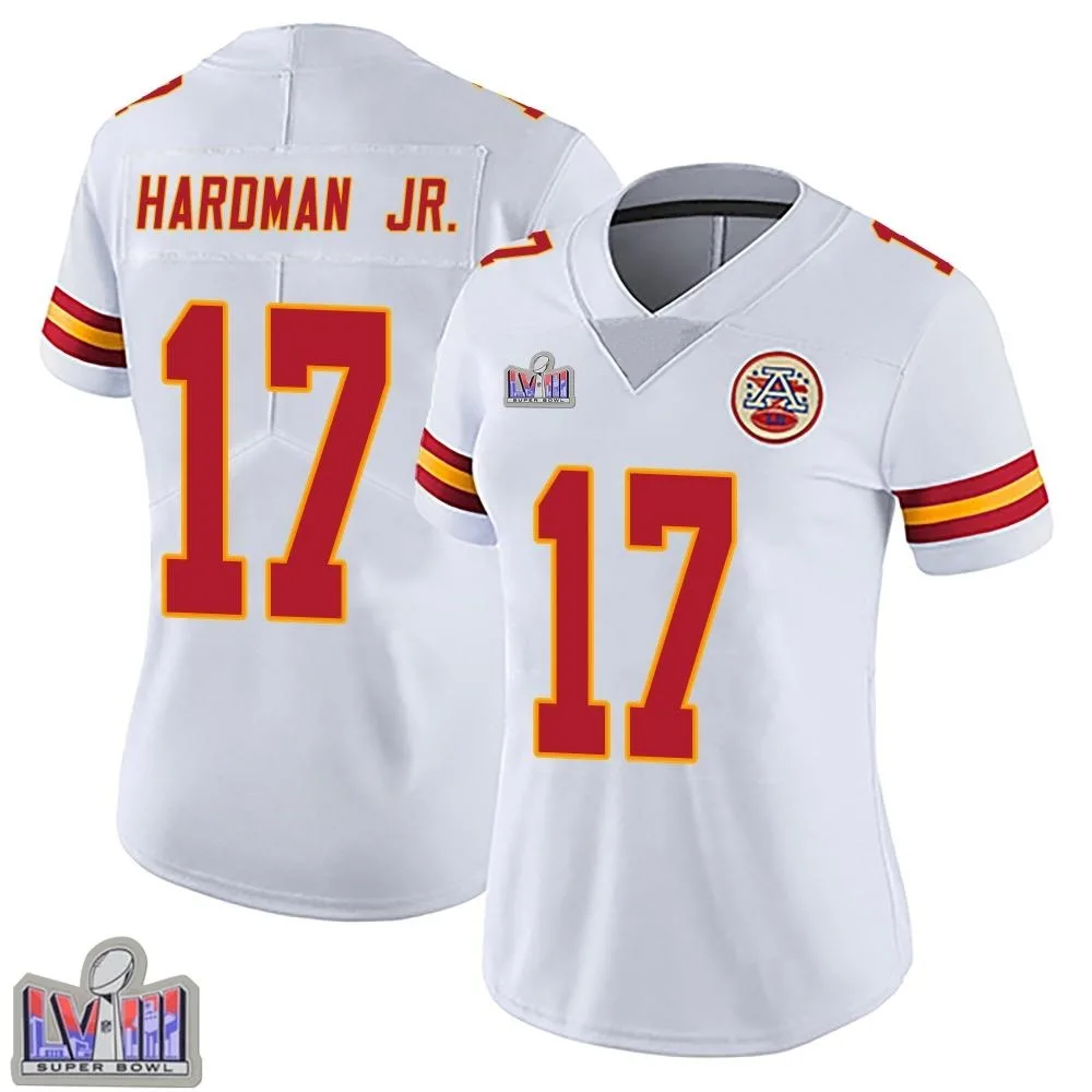 Women's Kansas City Chiefs Mecole Hardman Nike Vapor Untouchable Super Bowl LVIII Patch Limited White Jersey Women's Kansas City Chiefs Mecole Hardman Nike Vapor Untouchable Super Bowl LVIII Patch Limited White Jersey