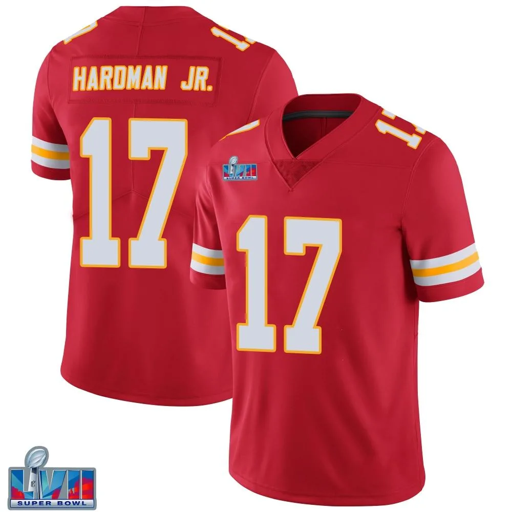 Youth Kansas City Chiefs Mecole Hardman Nike Team Color Vapor Untouchable Super Bowl LVII Patch Limited Red Jersey Youth Kansas City Chiefs Mecole Hardman Nike Team Color Vapor Untouchable Super Bowl LVII Patch Limited Red Jersey