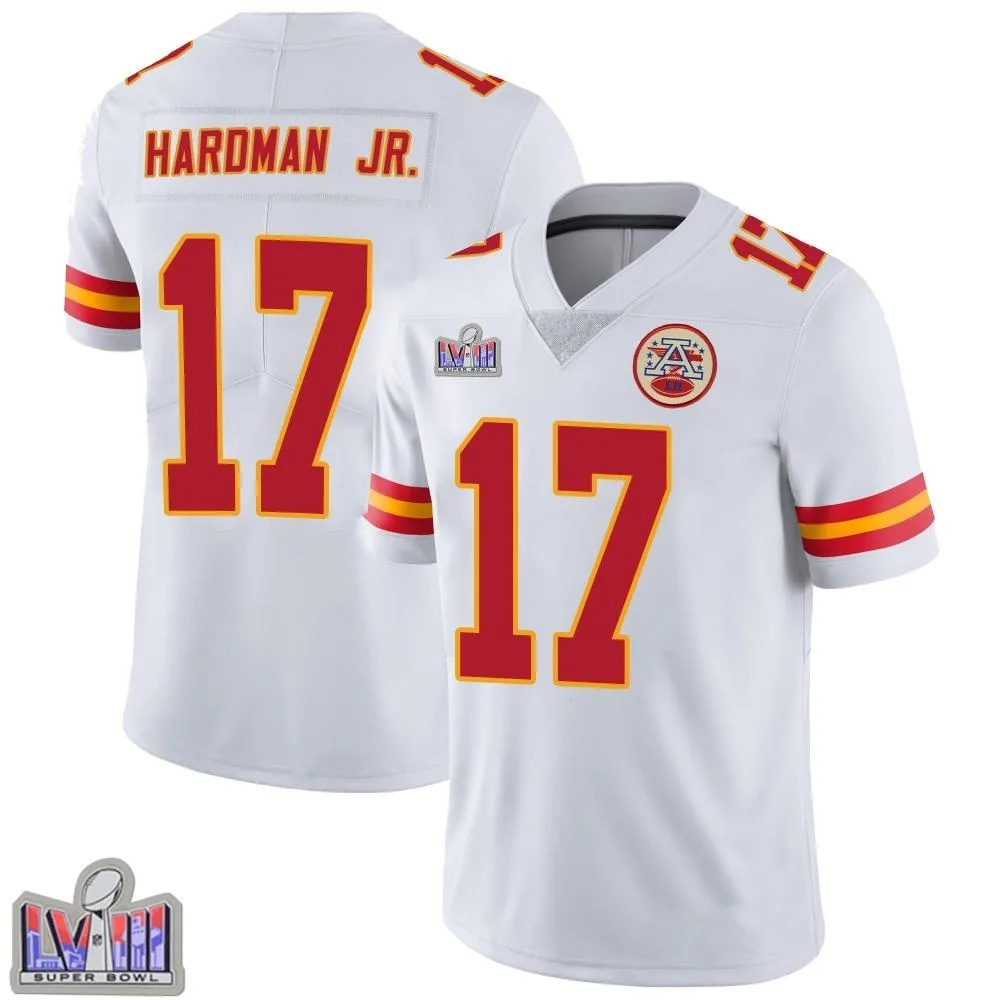 Youth Kansas City Chiefs Mecole Hardman Nike Vapor Untouchable Super Bowl LVIII Patch Limited White Jersey Youth Kansas City Chiefs Mecole Hardman Nike Vapor Untouchable Super Bowl LVIII Patch Limited White Jersey