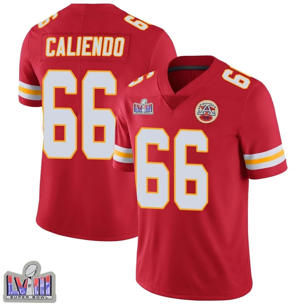 Youth Kansas City Chiefs Mike Caliendo Nike Team Color Vapor Untouchable Super Bowl LVIII Patch Limited Red Jersey Youth Kansas City Chiefs Mike Caliendo Nike Team Color Vapor Untouchable Super Bowl LVIII Patch Limited Red Jersey