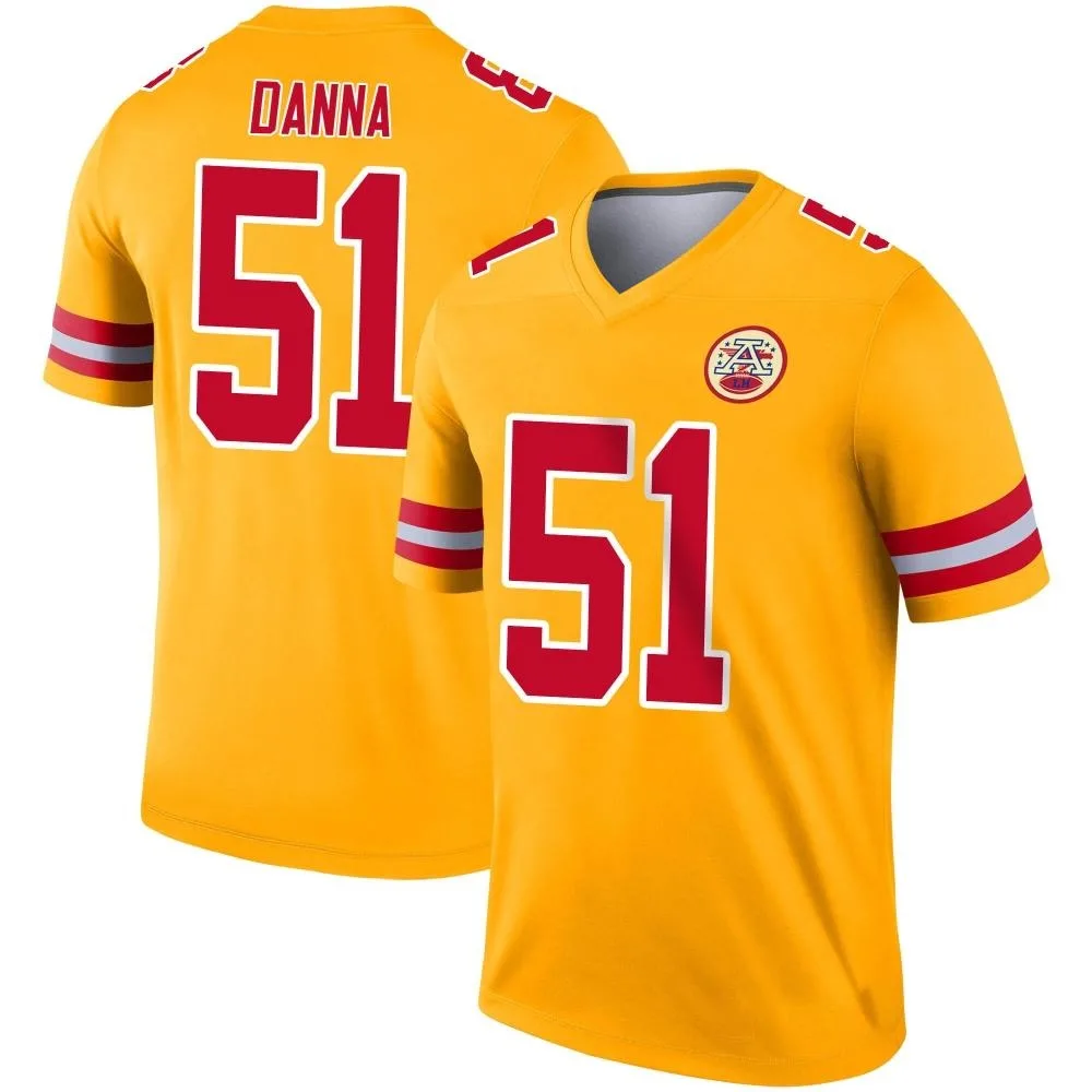 Men's Kansas City Chiefs Mike Danna Nike Inverted Legend Gold Jersey Men's Kansas City Chiefs Mike Danna Nike Inverted Legend Gold Jersey