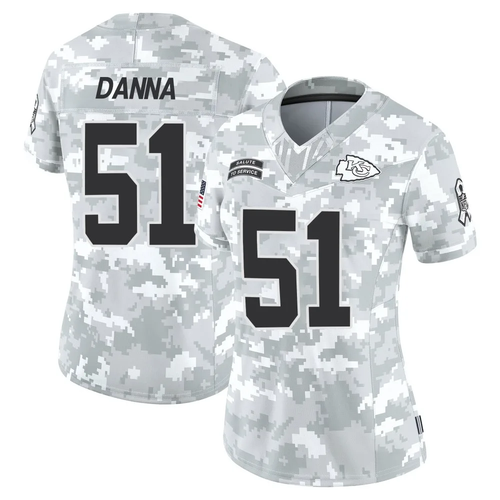 Women's Kansas City Chiefs Mike Danna Nike 2024 Salute to Service Limited Arctic Camo Jersey Women's Kansas City Chiefs Mike Danna Nike 2024 Salute to Service Limited Arctic Camo Jersey