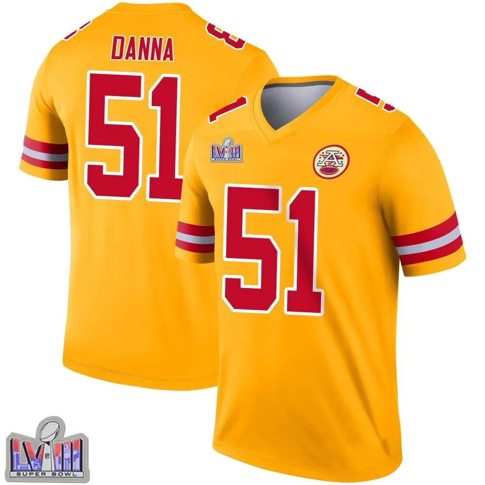 Youth Kansas City Chiefs Mike Danna Nike Inverted Super Bowl LVIII Patch Legend Gold Jersey Youth Kansas City Chiefs Mike Danna Nike Inverted Super Bowl LVIII Patch Legend Gold Jersey