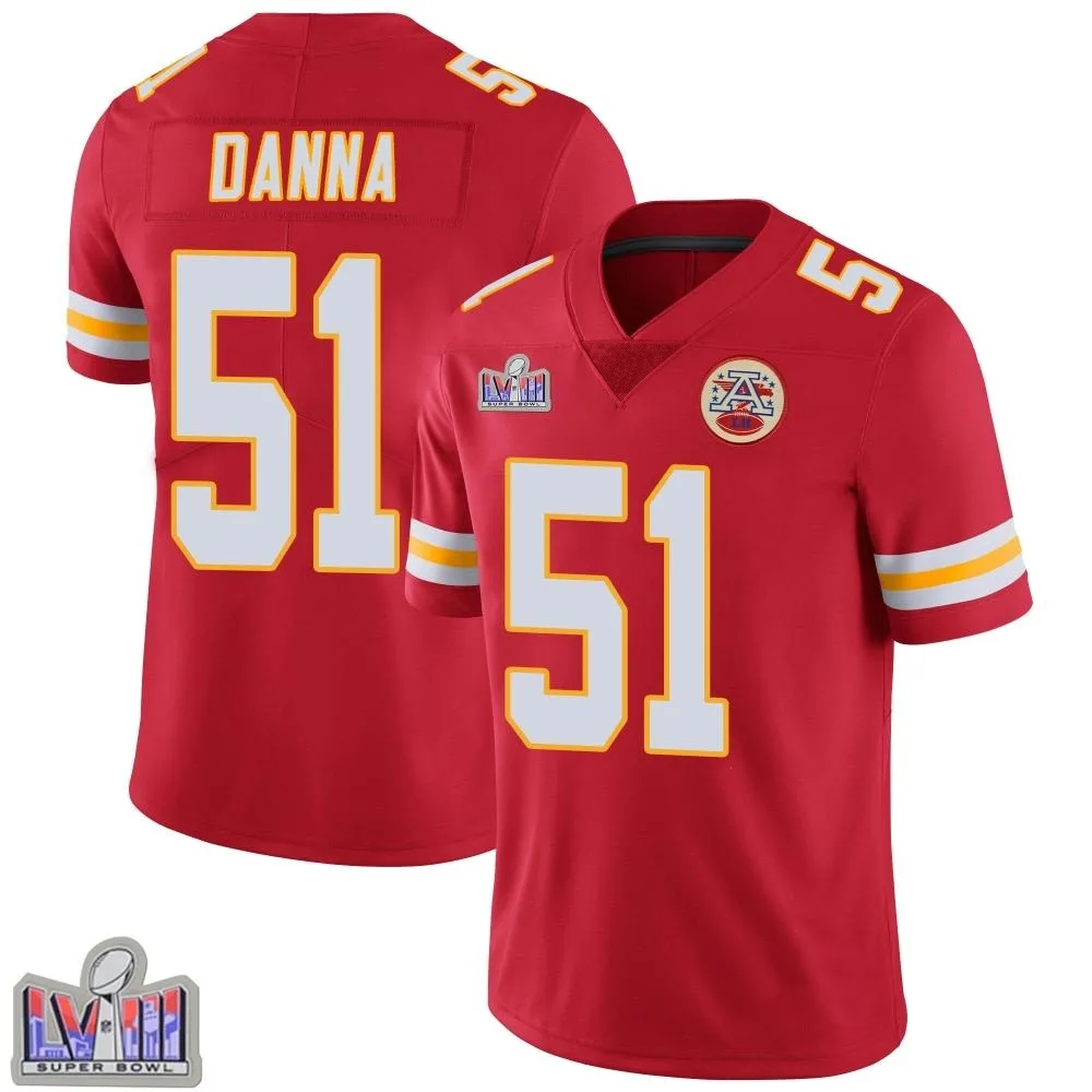 Youth Kansas City Chiefs Mike Danna Nike Team Color Vapor Untouchable Super Bowl LVIII Patch Limited Red Jersey Youth Kansas City Chiefs Mike Danna Nike Team Color Vapor Untouchable Super Bowl LVIII Patch Limited Red Jersey