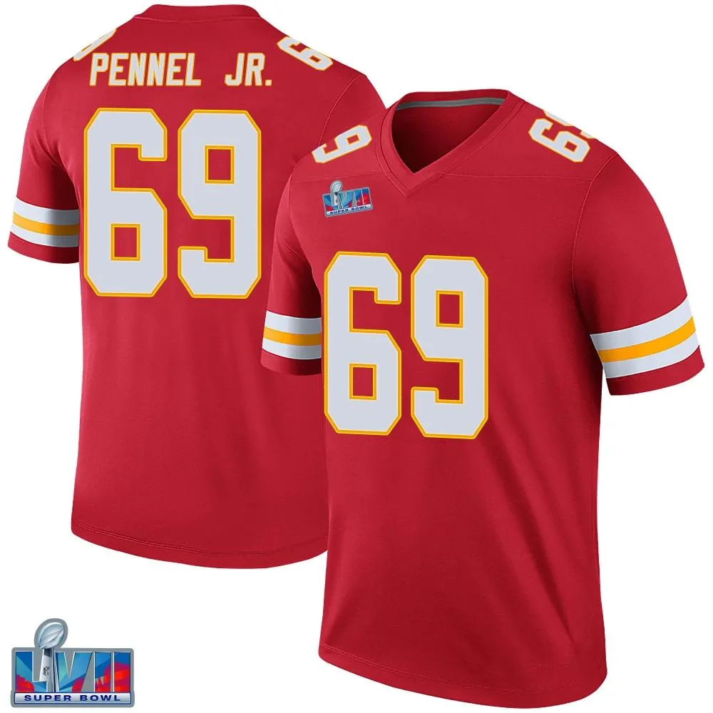 Men's Kansas City Chiefs Mike Pennel Jr. Nike Color Rush Super Bowl LVII Patch Legend Red Jersey Men's Kansas City Chiefs Mike Pennel Jr. Nike Color Rush Super Bowl LVII Patch Legend Red Jersey