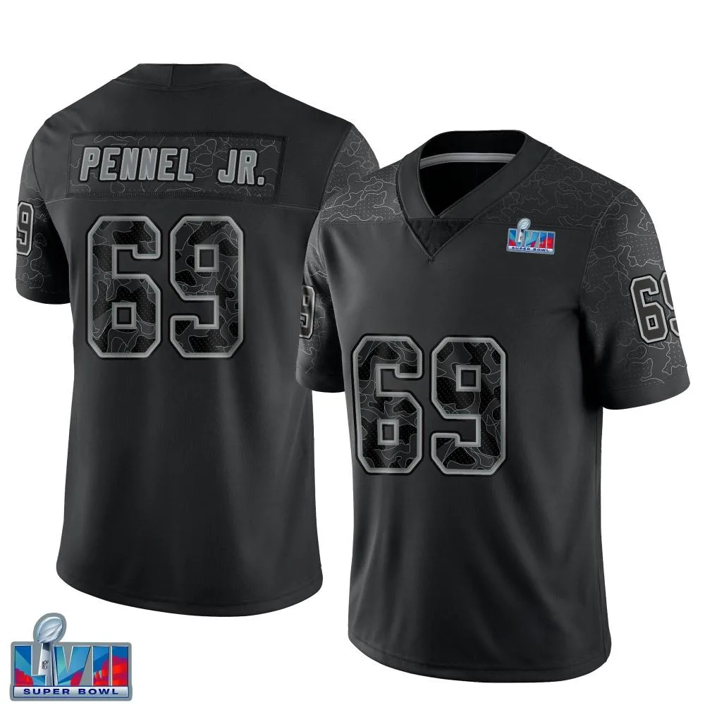Men's Kansas City Chiefs Mike Pennel Jr. Nike Reflective Super Bowl LVII Patch Limited Black Jersey Men's Kansas City Chiefs Mike Pennel Jr. Nike Reflective Super Bowl LVII Patch Limited Black Jersey