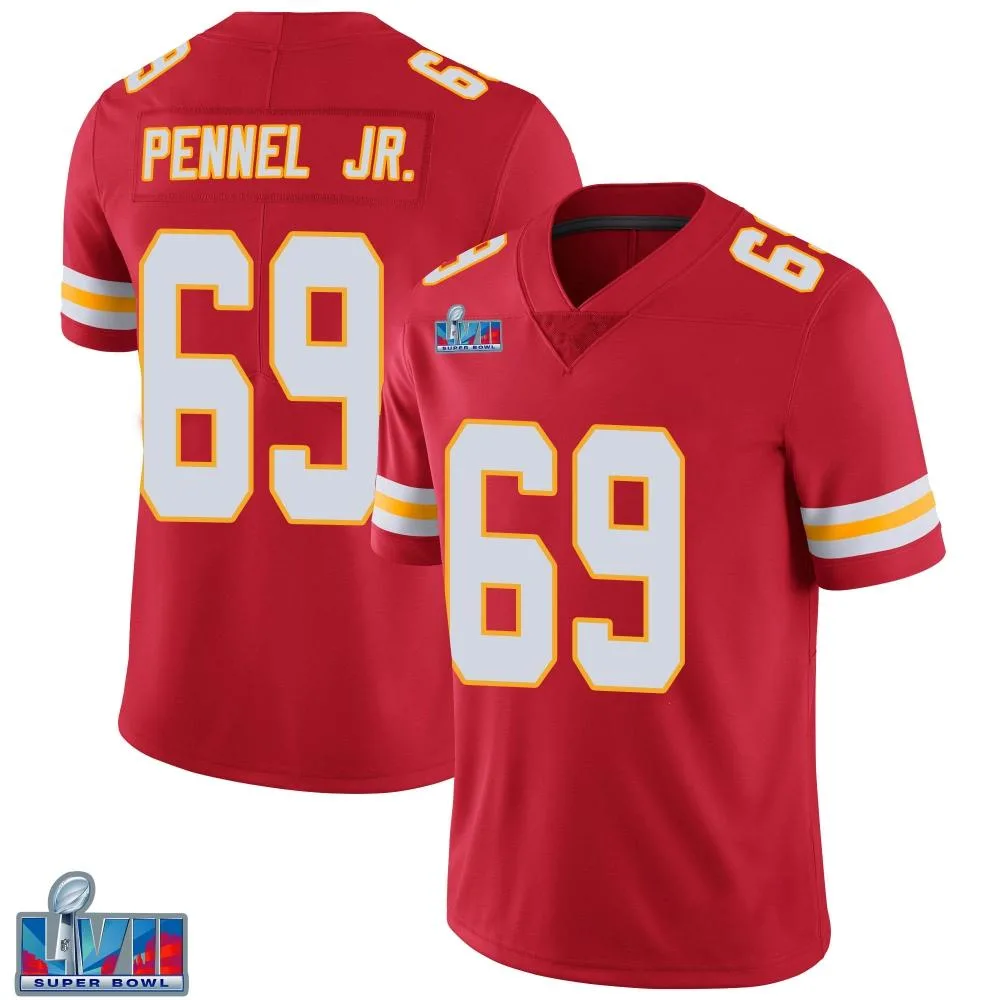 Men's Kansas City Chiefs Mike Pennel Jr. Nike Team Color Vapor Untouchable Super Bowl LVII Patch Limited Red Jersey Men's Kansas City Chiefs Mike Pennel Jr. Nike Team Color Vapor Untouchable Super Bowl LVII Patch Limited Red Jersey