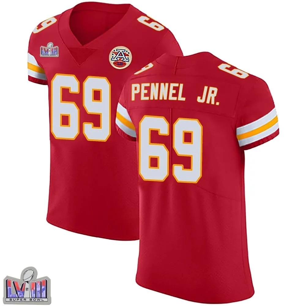 Men's Kansas City Chiefs Mike Pennel Jr. Nike Team Color Vapor Untouchable Super Bowl LVIII Patch Elite Red Jersey Men's Kansas City Chiefs Mike Pennel Jr. Nike Team Color Vapor Untouchable Super Bowl LVIII Patch Elite Red Jersey