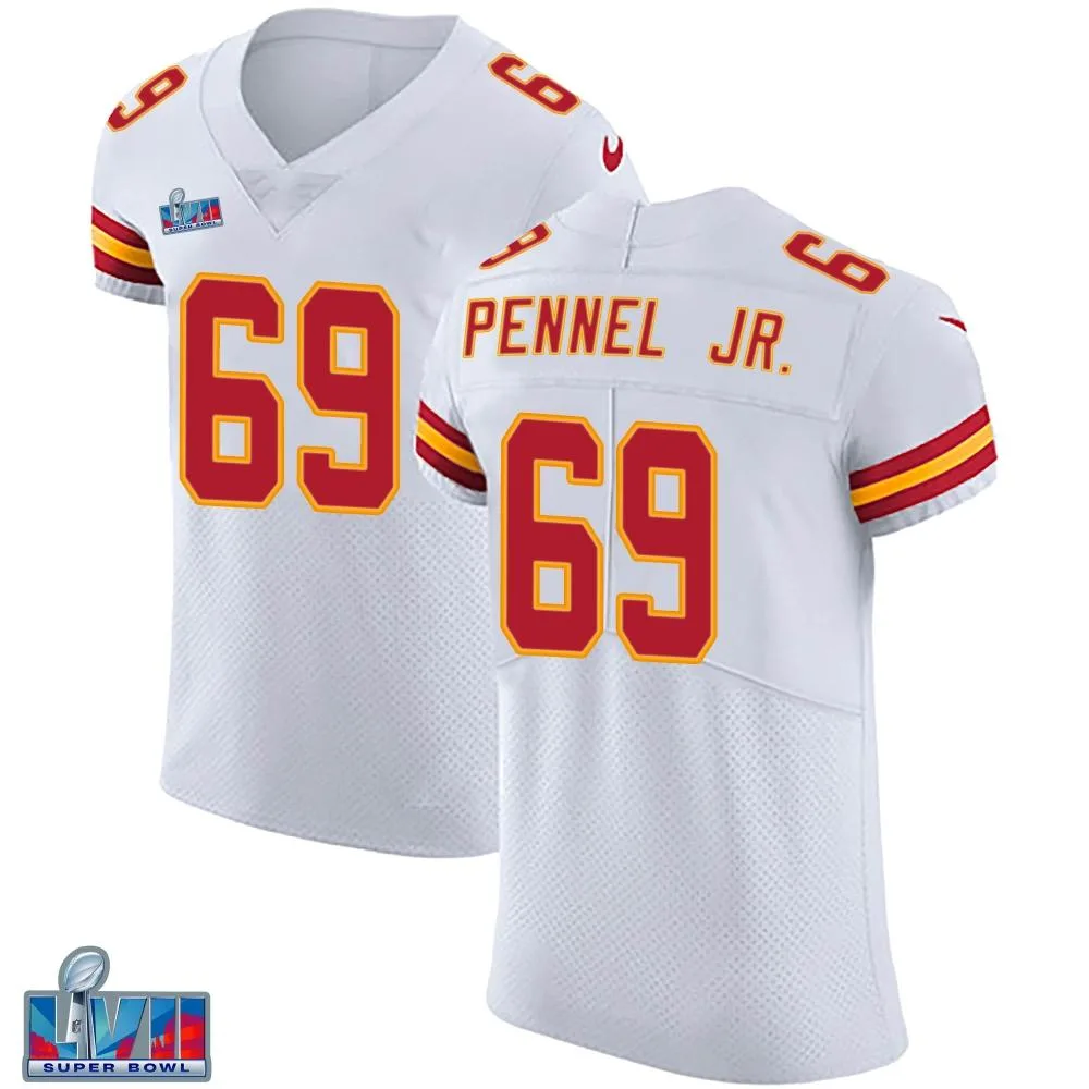 Men's Kansas City Chiefs Mike Pennel Jr. Nike Vapor Untouchable Super Bowl LVII Patch Elite White Jersey Men's Kansas City Chiefs Mike Pennel Jr. Nike Vapor Untouchable Super Bowl LVII Patch Elite White Jersey