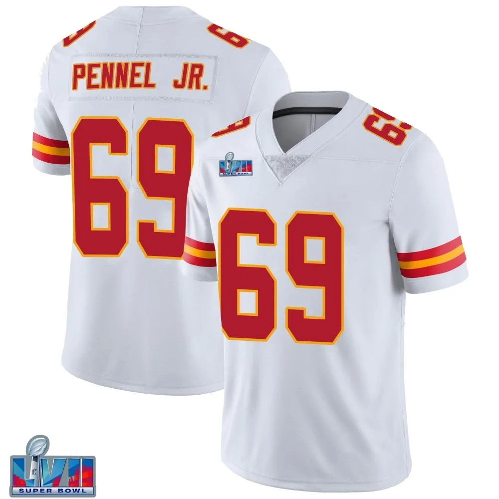 Men's Kansas City Chiefs Mike Pennel Jr. Nike Vapor Untouchable Super Bowl LVII Patch Limited White Jersey Men's Kansas City Chiefs Mike Pennel Jr. Nike Vapor Untouchable Super Bowl LVII Patch Limited White Jersey