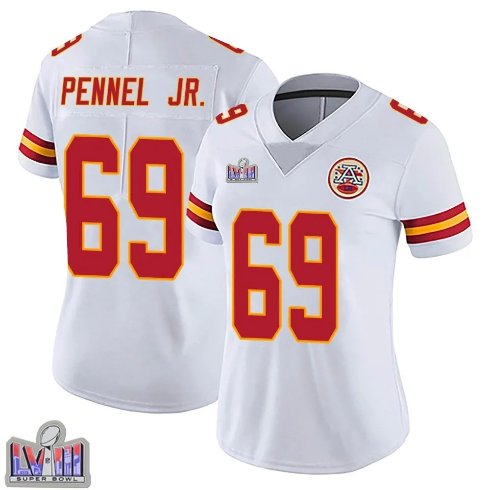 Women's Kansas City Chiefs Mike Pennel Jr. Nike Vapor Untouchable Super Bowl LVIII Patch Limited White Jersey Women's Kansas City Chiefs Mike Pennel Jr. Nike Vapor Untouchable Super Bowl LVIII Patch Limited White Jersey