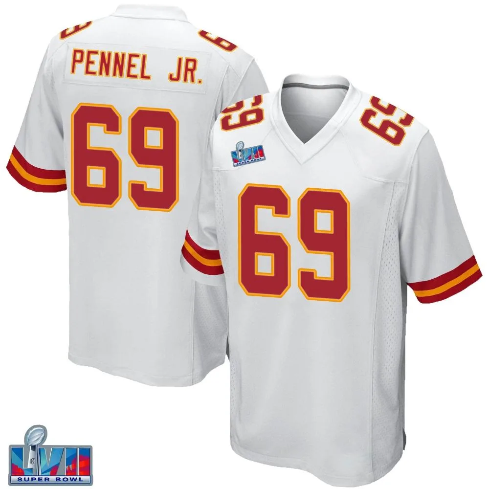 Youth Kansas City Chiefs Mike Pennel Jr. Nike Super Bowl LVII Patch Game White Jersey Youth Kansas City Chiefs Mike Pennel Jr. Nike Super Bowl LVII Patch Game White Jersey