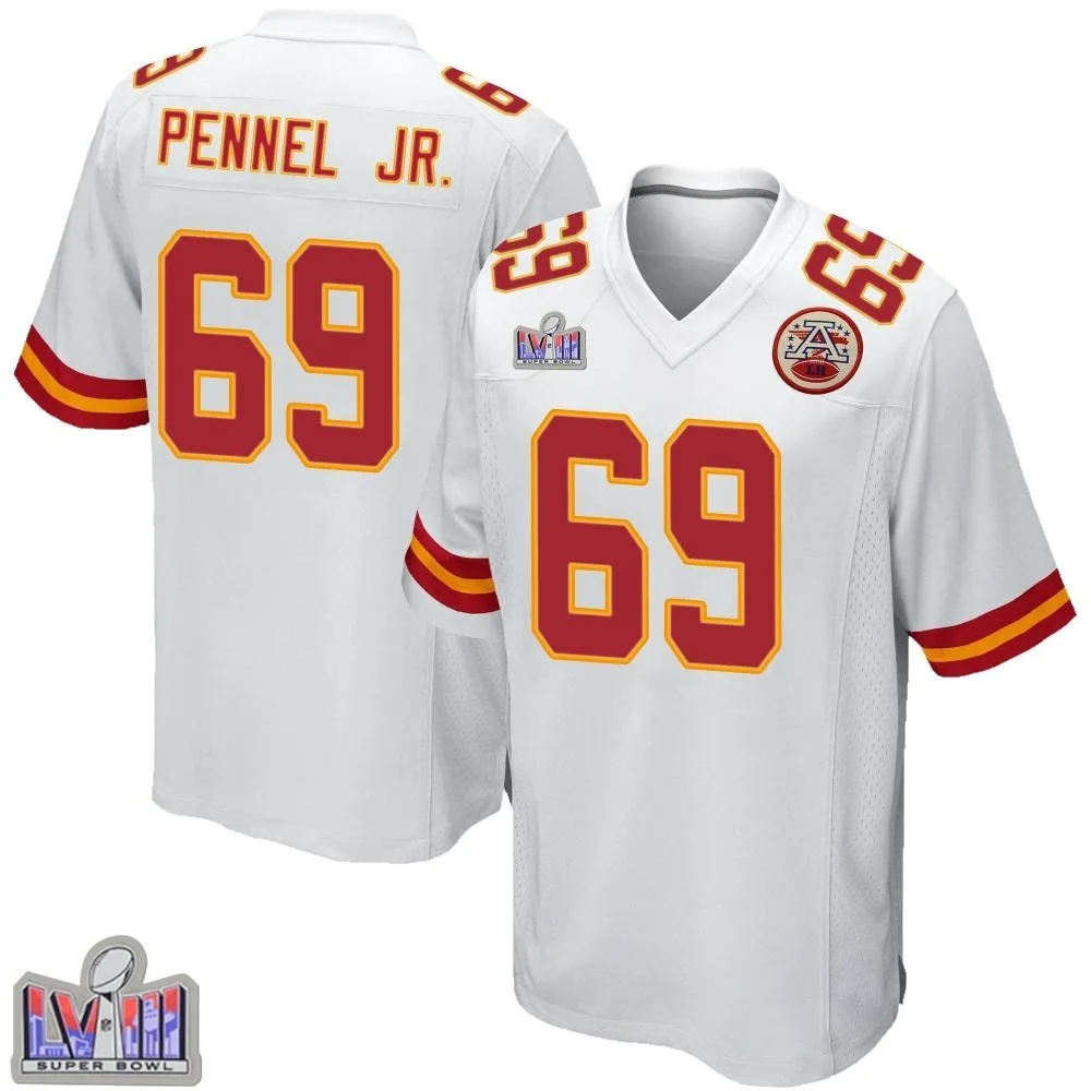Youth Kansas City Chiefs Mike Pennel Jr. Nike Super Bowl LVIII Patch Game White Jersey Youth Kansas City Chiefs Mike Pennel Jr. Nike Super Bowl LVIII Patch Game White Jersey
