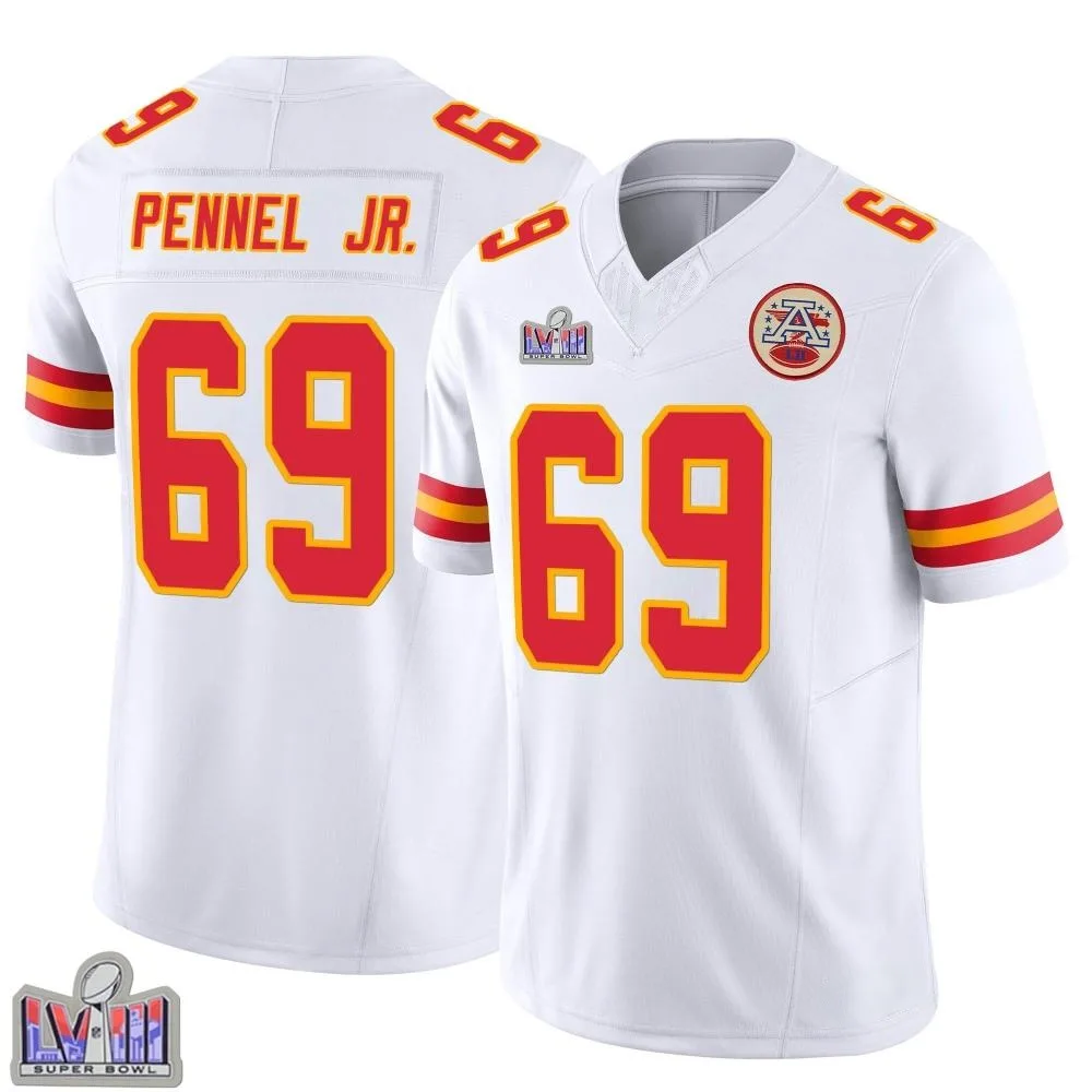 Youth Kansas City Chiefs Mike Pennel Jr. Nike Vapor F.U.S.E. Super Bowl LVIII Patch Limited White Jersey Youth Kansas City Chiefs Mike Pennel Jr. Nike Vapor F.U.S.E. Super Bowl LVIII Patch Limited White Jersey