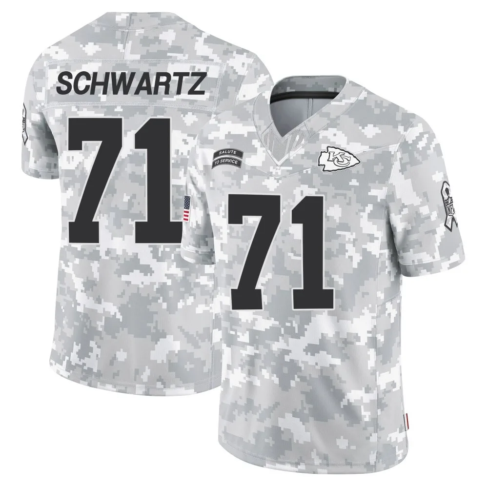 Men's Kansas City Chiefs Mitchell Schwartz Nike 2024 Salute to Service Limited Arctic Camo Jersey Men's Kansas City Chiefs Mitchell Schwartz Nike 2024 Salute to Service Limited Arctic Camo Jersey