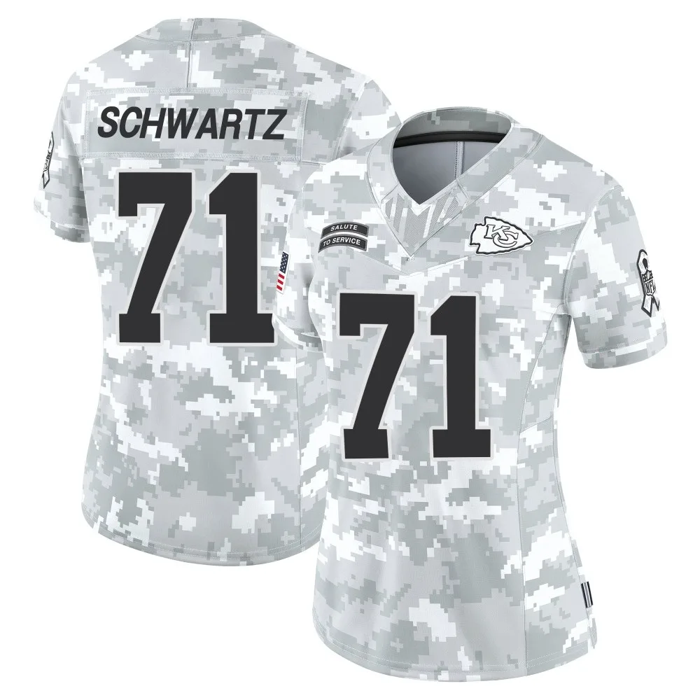 Women's Kansas City Chiefs Mitchell Schwartz Nike 2024 Salute to Service Limited Arctic Camo Jersey Women's Kansas City Chiefs Mitchell Schwartz Nike 2024 Salute to Service Limited Arctic Camo Jersey