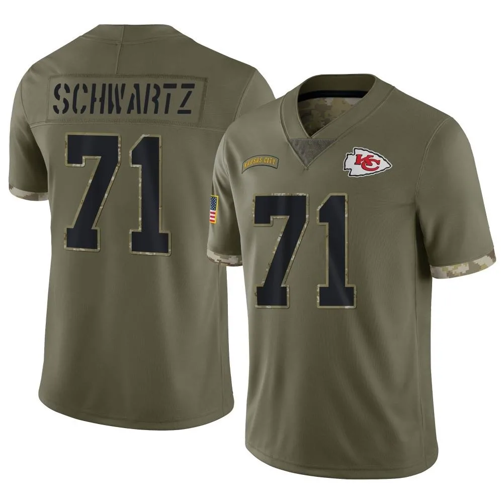Youth Kansas City Chiefs Mitchell Schwartz Nike 2022 Salute To Service Limited Olive Jersey Youth Kansas City Chiefs Mitchell Schwartz Nike 2022 Salute To Service Limited Olive Jersey