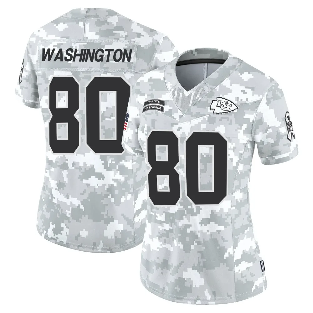 Women's Kansas City Chiefs Montrell Washington Nike 2024 Salute to Service Limited Arctic Camo Jersey Women's Kansas City Chiefs Montrell Washington Nike 2024 Salute to Service Limited Arctic Camo Jersey