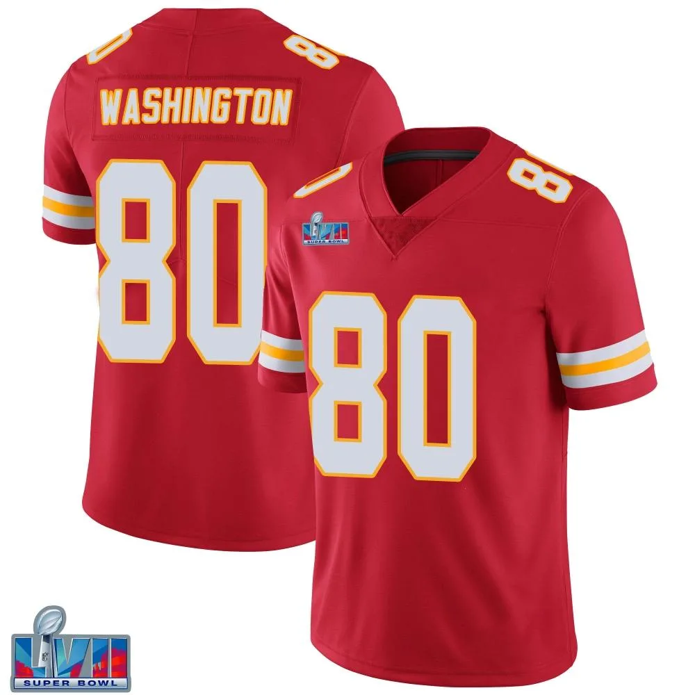 Youth Kansas City Chiefs Montrell Washington Nike Team Color Vapor Untouchable Super Bowl LVII Patch Limited Red Jersey Youth Kansas City Chiefs Montrell Washington Nike Team Color Vapor Untouchable Super Bowl LVII Patch Limited Red Jersey
