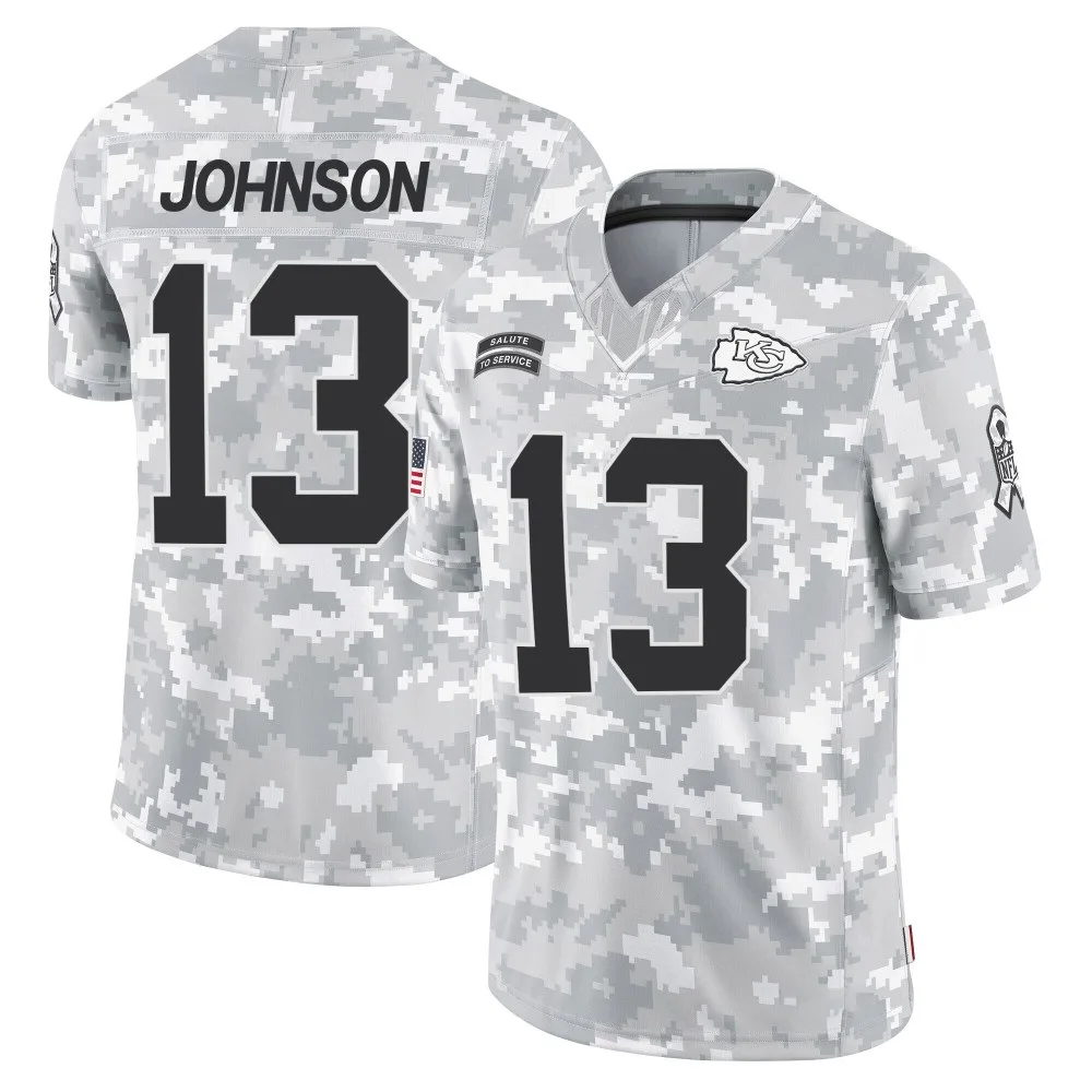 Men's Kansas City Chiefs Nazeeh Johnson Nike 2024 Salute to Service Limited Arctic Camo Jersey Men's Kansas City Chiefs Nazeeh Johnson Nike 2024 Salute to Service Limited Arctic Camo Jersey