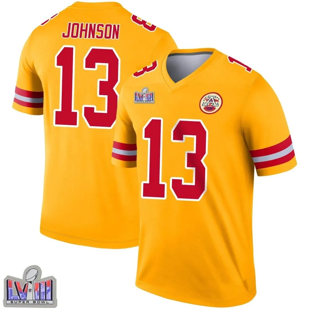 Men's Kansas City Chiefs Nazeeh Johnson Nike Inverted Super Bowl LVIII Patch Legend Gold Jersey Men's Kansas City Chiefs Nazeeh Johnson Nike Inverted Super Bowl LVIII Patch Legend Gold Jersey