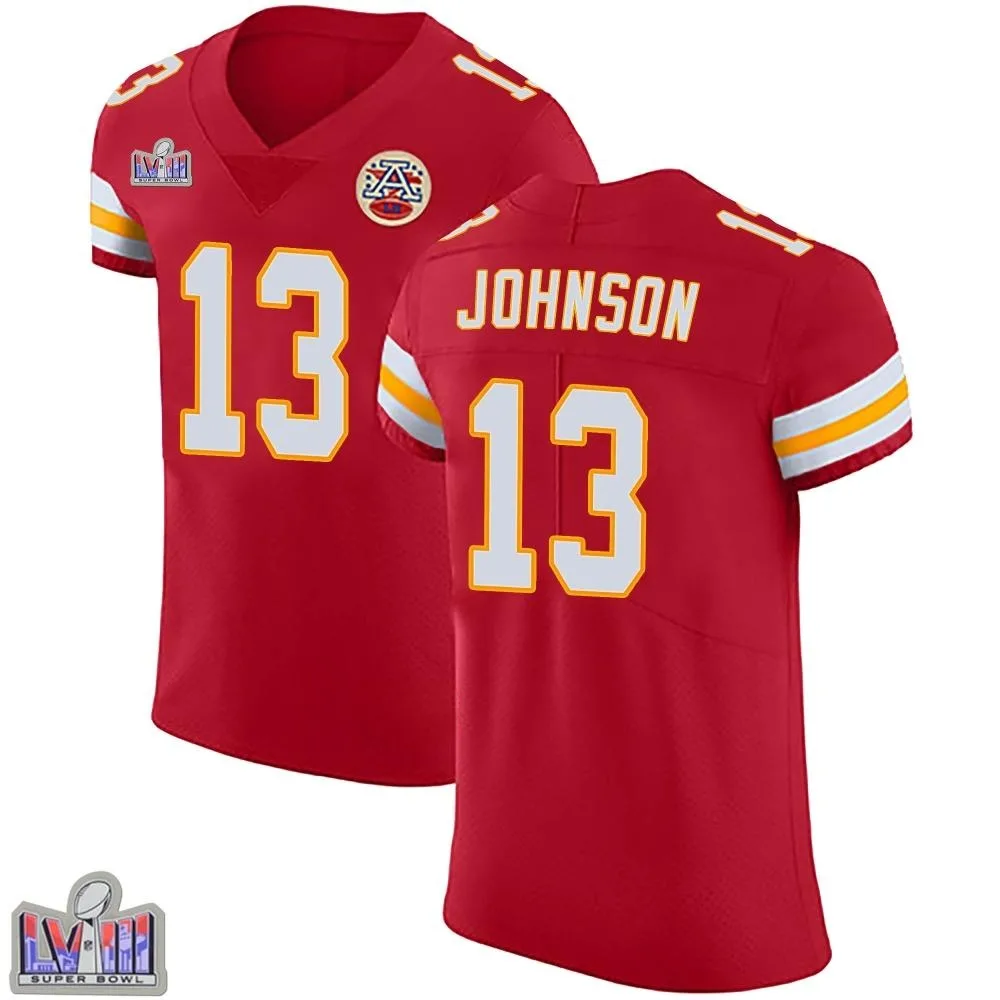 Men's Kansas City Chiefs Nazeeh Johnson Nike Team Color Vapor Untouchable Super Bowl LVIII Patch Elite Red Jersey Men's Kansas City Chiefs Nazeeh Johnson Nike Team Color Vapor Untouchable Super Bowl LVIII Patch Elite Red Jersey