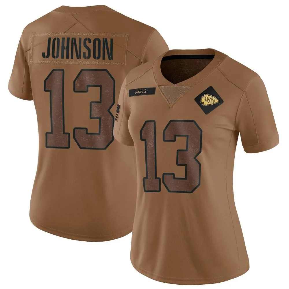 Women's Kansas City Chiefs Nazeeh Johnson Nike 2023 Salute To Service Limited Brown Jersey Women's Kansas City Chiefs Nazeeh Johnson Nike 2023 Salute To Service Limited Brown Jersey