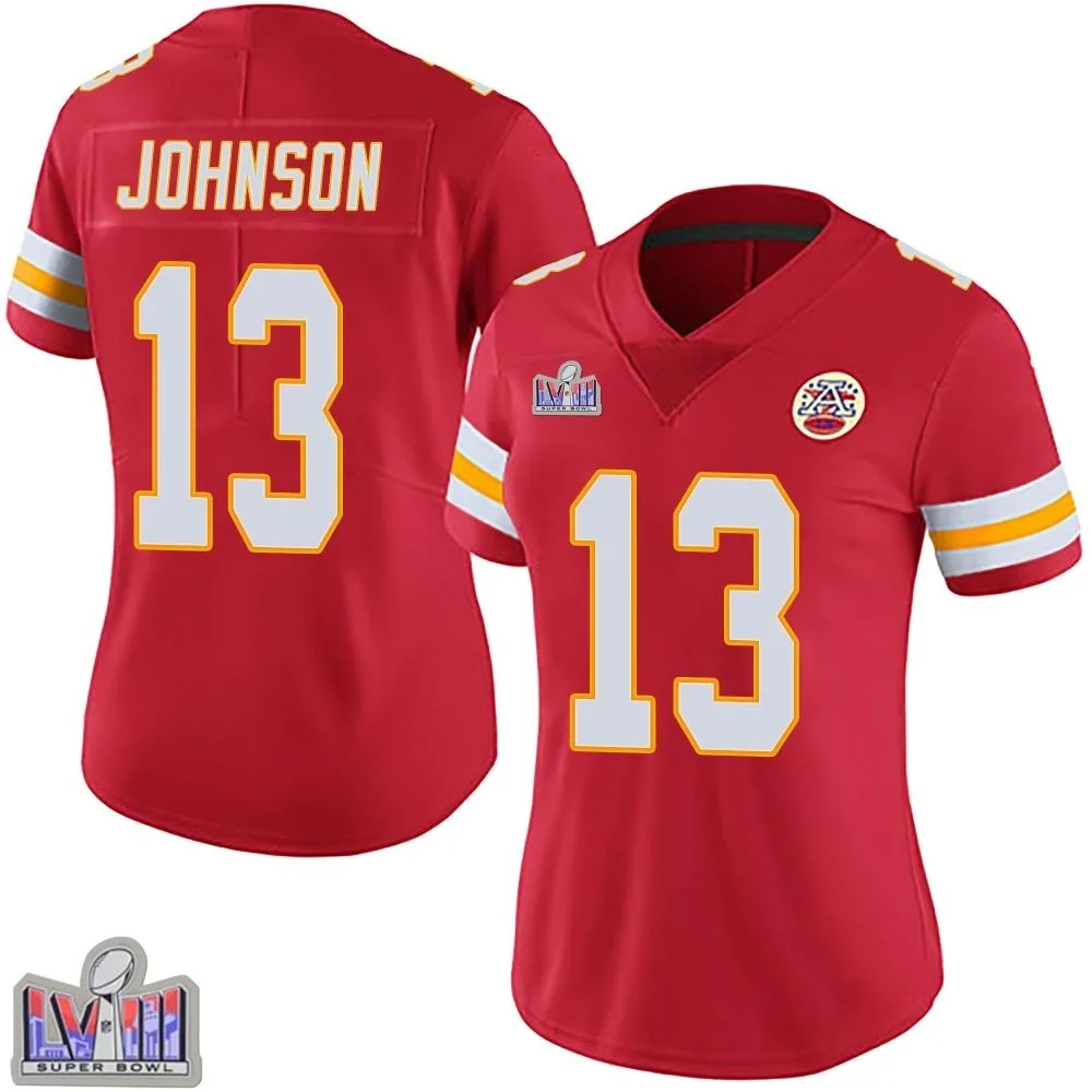 Women's Kansas City Chiefs Nazeeh Johnson Nike Team Color Vapor Untouchable Super Bowl LVIII Patch Limited Red Jersey Women's Kansas City Chiefs Nazeeh Johnson Nike Team Color Vapor Untouchable Super Bowl LVIII Patch Limited Red Jersey