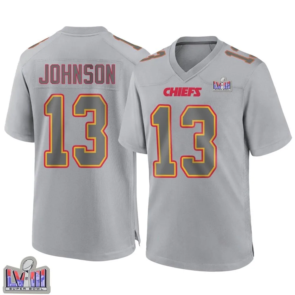 Youth Kansas City Chiefs Nazeeh Johnson Nike Atmosphere Fashion Super Bowl LVIII Patch Game Gray Jersey Youth Kansas City Chiefs Nazeeh Johnson Nike Atmosphere Fashion Super Bowl LVIII Patch Game Gray Jersey