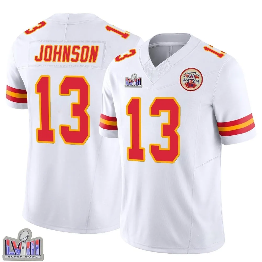 Youth Kansas City Chiefs Nazeeh Johnson Nike Vapor F.U.S.E. Super Bowl LVIII Patch Limited White Jersey Youth Kansas City Chiefs Nazeeh Johnson Nike Vapor F.U.S.E. Super Bowl LVIII Patch Limited White Jersey