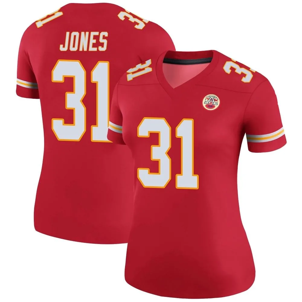 Women's Kansas City Chiefs Nic Jones Nike Color Rush Legend Red Jersey Women's Kansas City Chiefs Nic Jones Nike Color Rush Legend Red Jersey