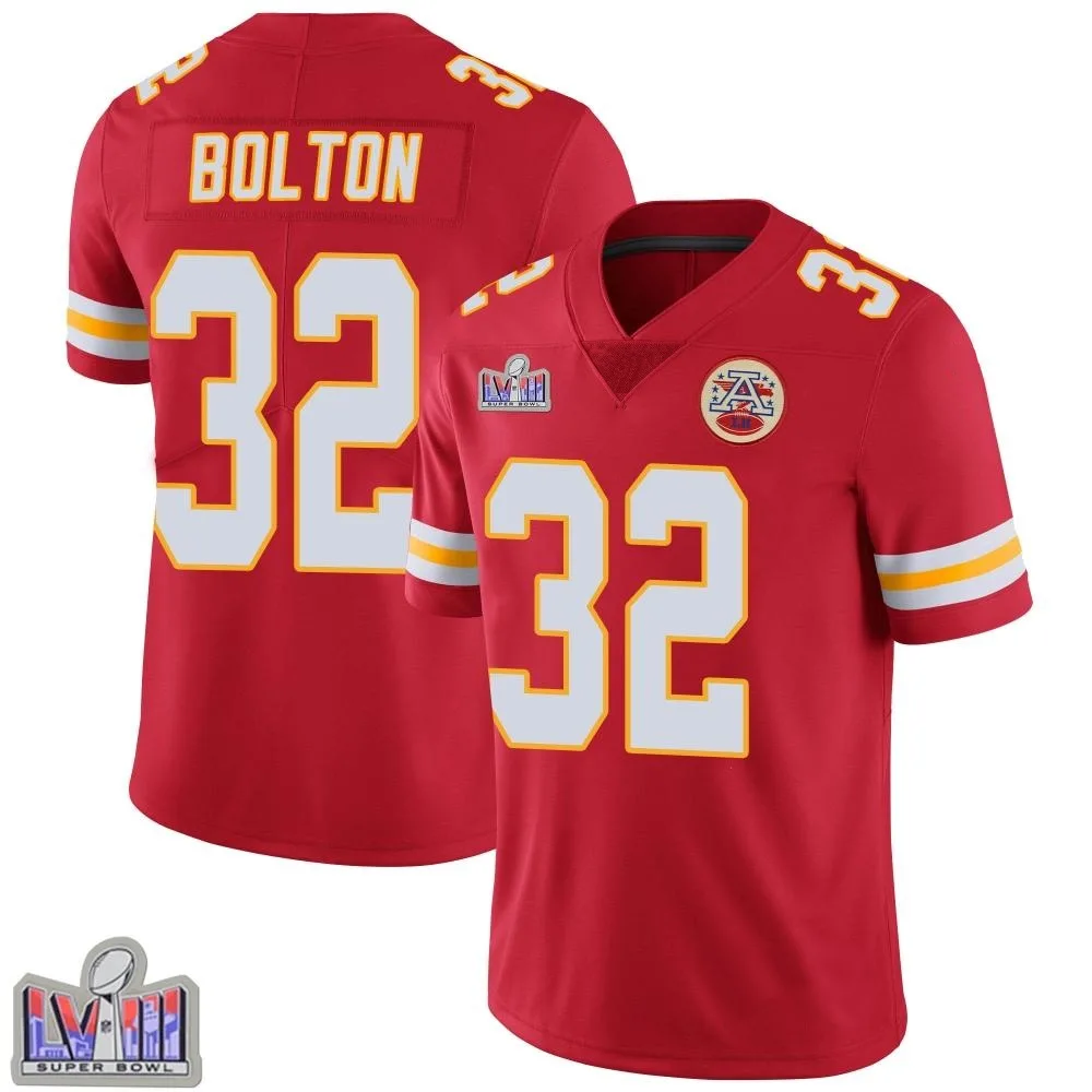 Youth Kansas City Chiefs Nick Bolton Nike Team Color Vapor Untouchable Super Bowl LVIII Patch Limited Red Jersey Youth Kansas City Chiefs Nick Bolton Nike Team Color Vapor Untouchable Super Bowl LVIII Patch Limited Red Jersey