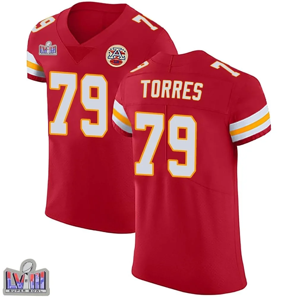 Men's Kansas City Chiefs Nick Torres Nike Team Color Vapor Untouchable Super Bowl LVIII Patch Elite Red Jersey Men's Kansas City Chiefs Nick Torres Nike Team Color Vapor Untouchable Super Bowl LVIII Patch Elite Red Jersey