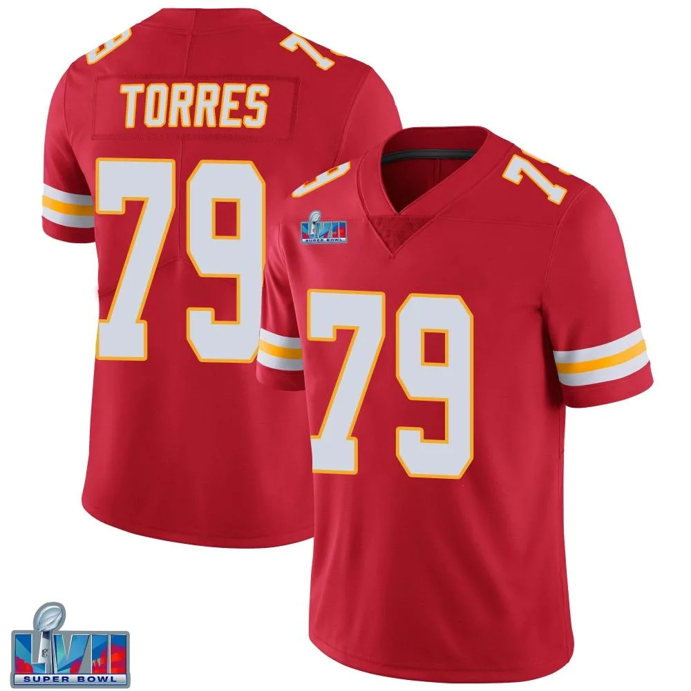Youth Kansas City Chiefs Nick Torres Nike Team Color Vapor Untouchable Super Bowl LVII Patch Limited Red Jersey Youth Kansas City Chiefs Nick Torres Nike Team Color Vapor Untouchable Super Bowl LVII Patch Limited Red Jersey