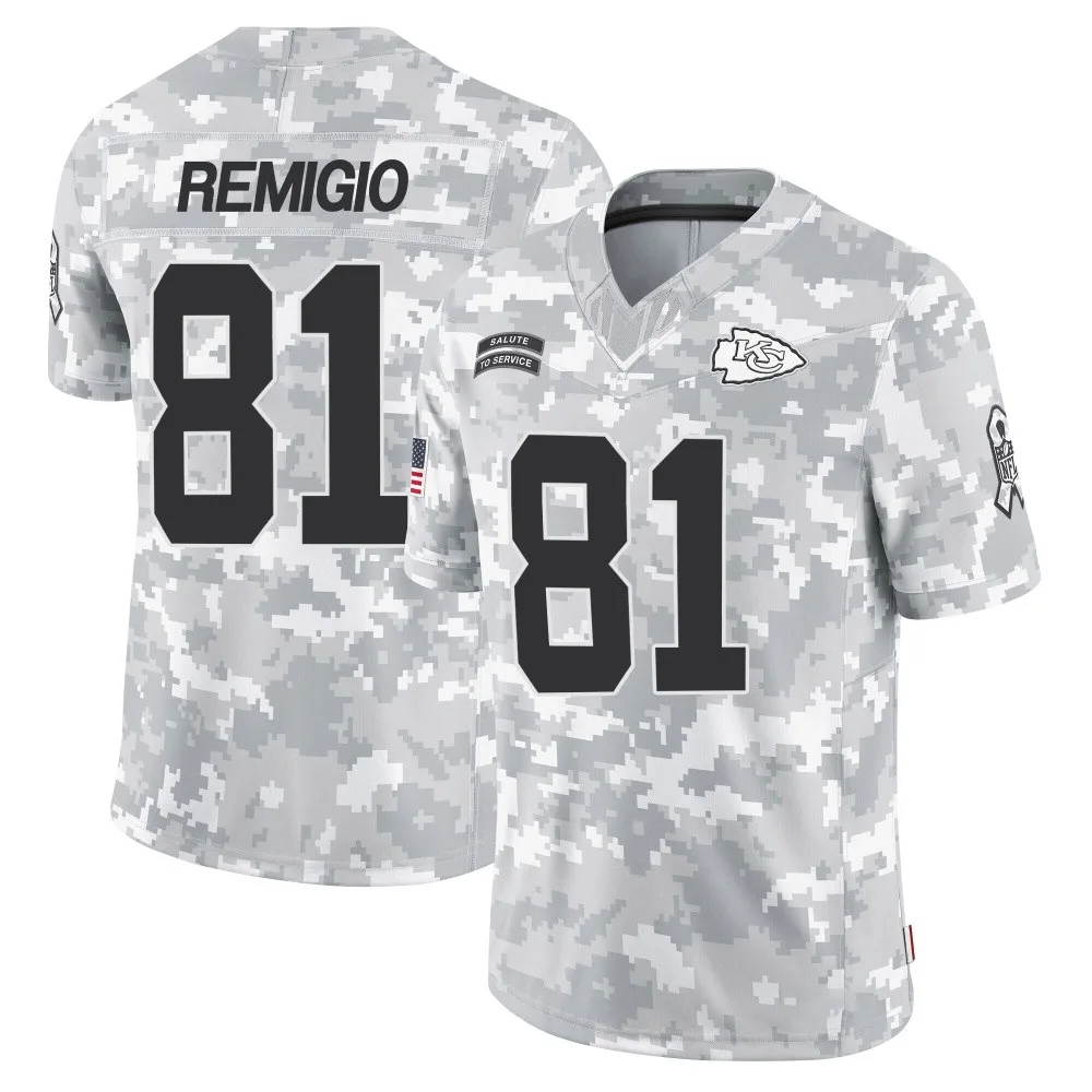 Men's Kansas City Chiefs Nikko Remigio Nike 2024 Salute to Service Limited Arctic Camo Jersey Men's Kansas City Chiefs Nikko Remigio Nike 2024 Salute to Service Limited Arctic Camo Jersey