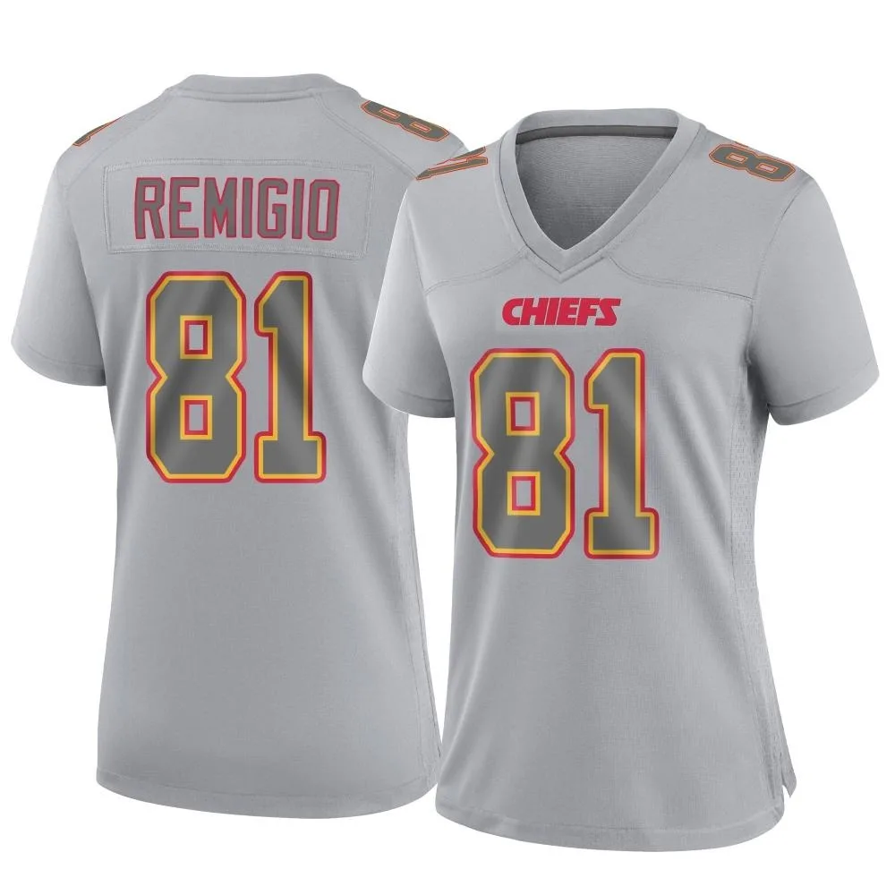 Women's Kansas City Chiefs Nikko Remigio Nike Atmosphere Fashion Game Gray Jersey Women's Kansas City Chiefs Nikko Remigio Nike Atmosphere Fashion Game Gray Jersey