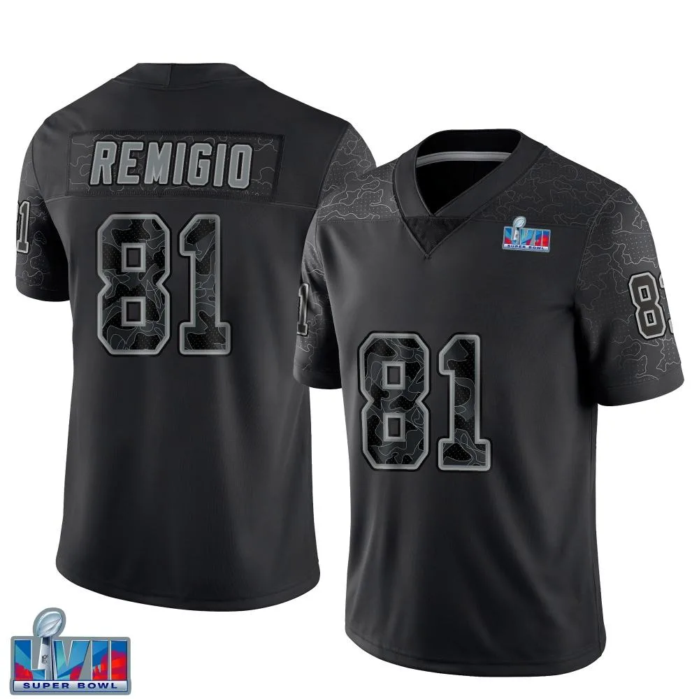 Youth Kansas City Chiefs Nikko Remigio Nike Reflective Super Bowl LVII Patch Limited Black Jersey Youth Kansas City Chiefs Nikko Remigio Nike Reflective Super Bowl LVII Patch Limited Black Jersey