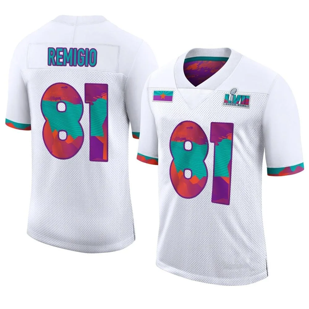 Youth Kansas City Chiefs Nikko Remigio Nike Super Bowl LVII Limited White Jersey Youth Kansas City Chiefs Nikko Remigio Nike Super Bowl LVII Limited White Jersey