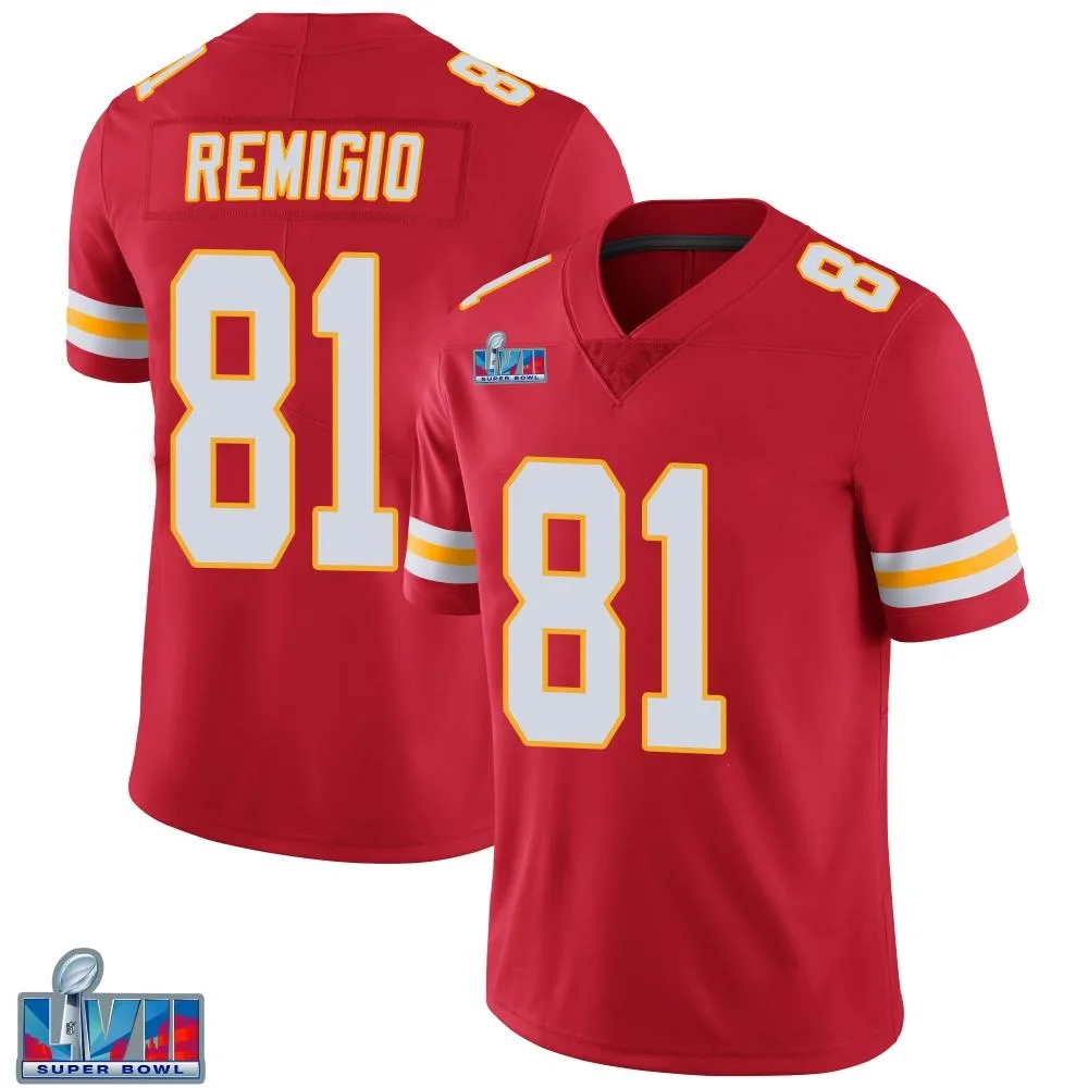Youth Kansas City Chiefs Nikko Remigio Nike Team Color Vapor Untouchable Super Bowl LVII Patch Limited Red Jersey Youth Kansas City Chiefs Nikko Remigio Nike Team Color Vapor Untouchable Super Bowl LVII Patch Limited Red Jersey