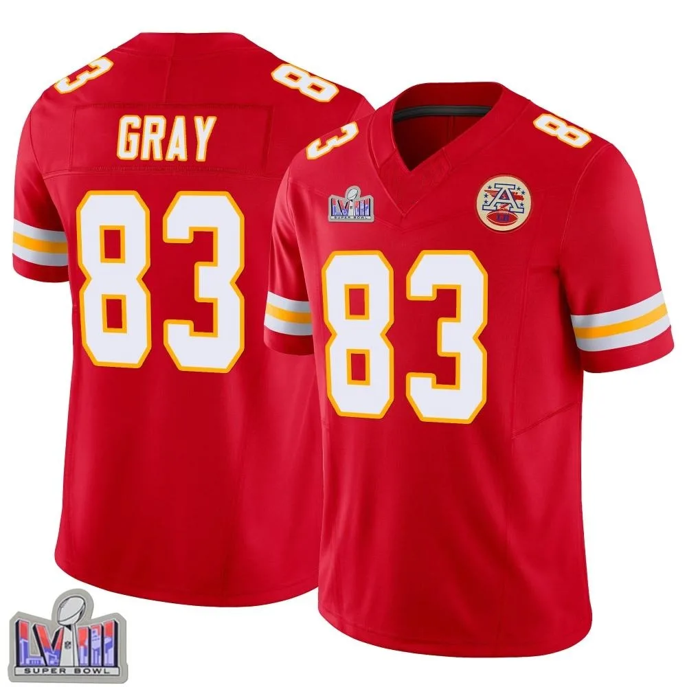 Men's Kansas City Chiefs Noah Gray Nike Vapor F.U.S.E. Super Bowl LVIII Patch Limited Red Jersey Men's Kansas City Chiefs Noah Gray Nike Vapor F.U.S.E. Super Bowl LVIII Patch Limited Red Jersey