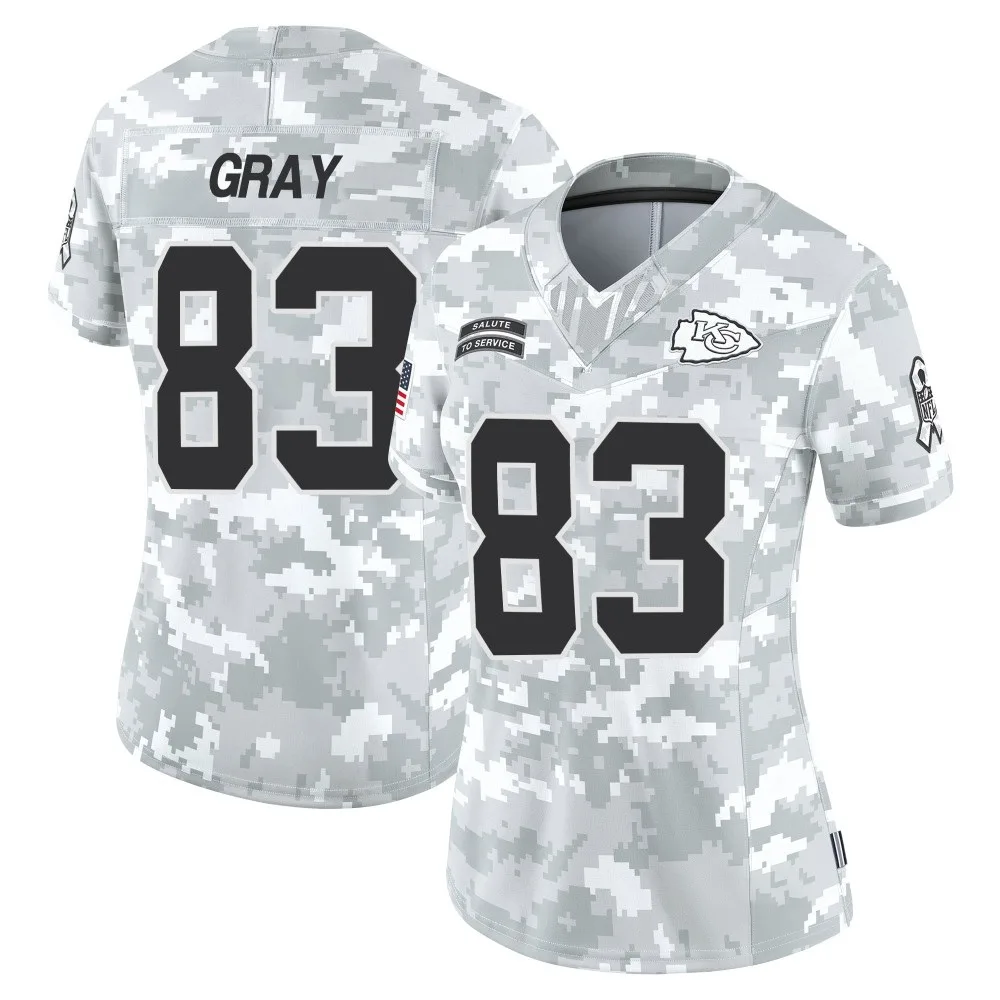 Women's Kansas City Chiefs Noah Gray Nike 2024 Salute to Service Limited Arctic Camo Jersey Women's Kansas City Chiefs Noah Gray Nike 2024 Salute to Service Limited Arctic Camo Jersey